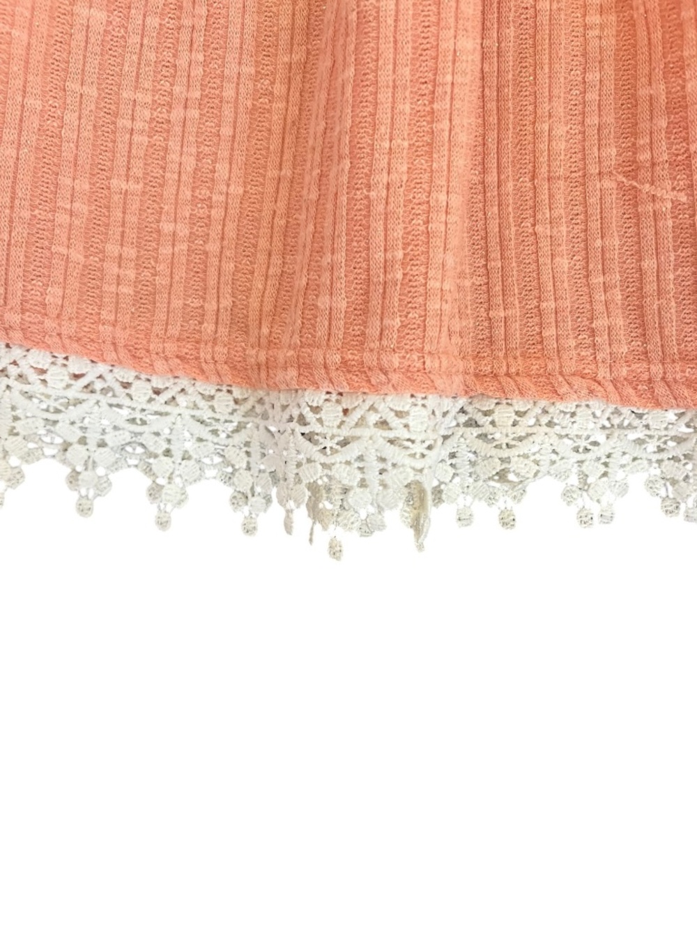 Little Lass Peach Dress Girls 5T Lace Hem Short Sleeve Boho Twirl - Picture 3 of 5